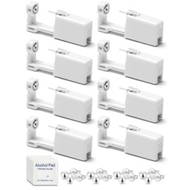 Yiorxu 8pcs Ear Piercing Gun Kit Silver Gold,Self Home Ear Piercing Kit Painless Disposable Ear Piercing Kit Guns,Safety Asepsis Set Piercing Guns with Ear Studs Earrings for Women Men Girls Boys