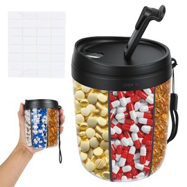 Pastillero Semanal de 6 Compartimentos Grandes, Organizador de Pastillas y Medicamentos, Pastillero de Viaje Portátil con Etiquetas, Caja para Pastillas y Suplementos, Pill Organizer