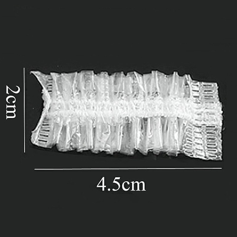 100pcs Disposable Transparent Ear Cover Sleeve Bath Shower Salon Hair