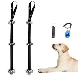 fancigo 4 pcs Set Dog Doorbell for Potty Training. Perfect Choice for Communication with Your Puppy/Dog/Pets. 3-Level Adjustable Length with Premium Quality. (Black+Black)