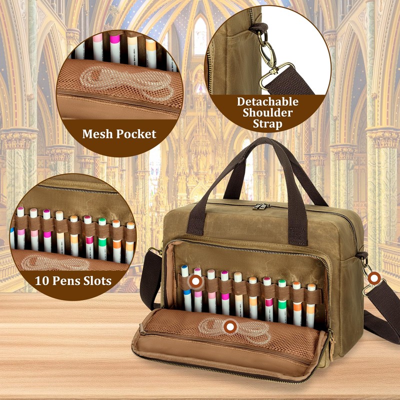 Damero Bible Tote Bag for Men, Large Bible Bag with