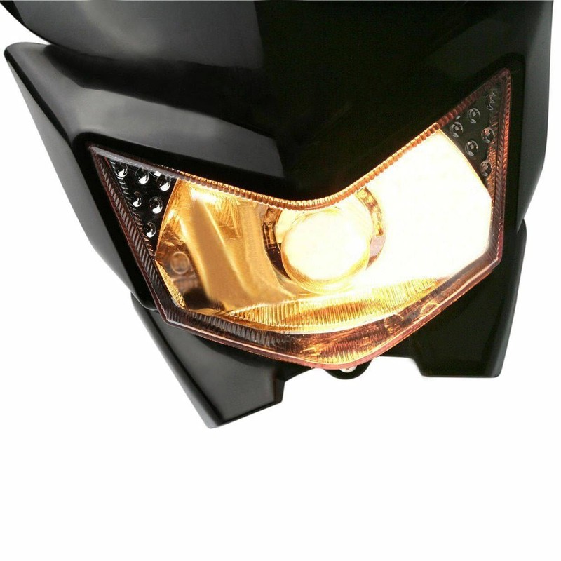 TDR 12V 35W Black Rec Reg Headlight for YZ450, WR450,