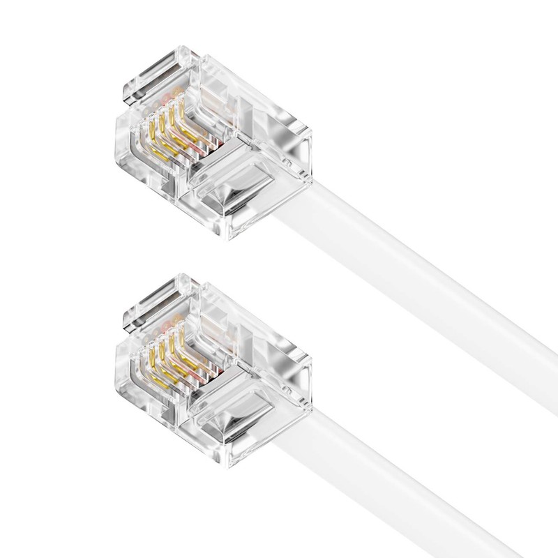 deleyCON 2 m Telephone Cable RJ11 Modular Cable 6P4C Western