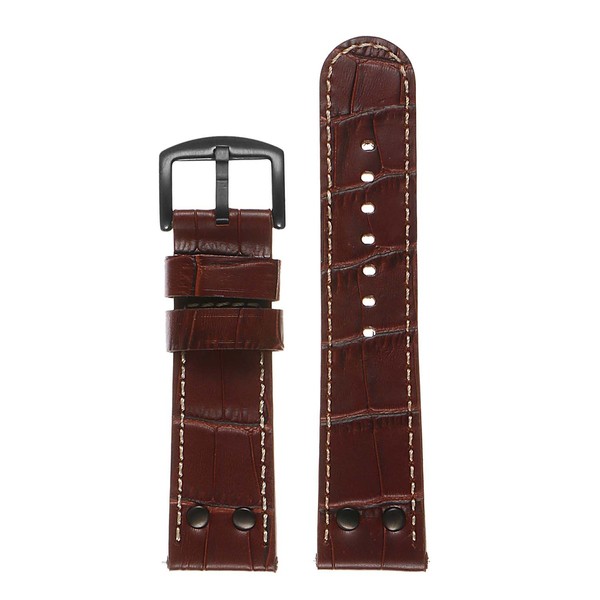 DASSARI Crocodile Embossed Aviator Pilot Leather Quick Release Watch Band