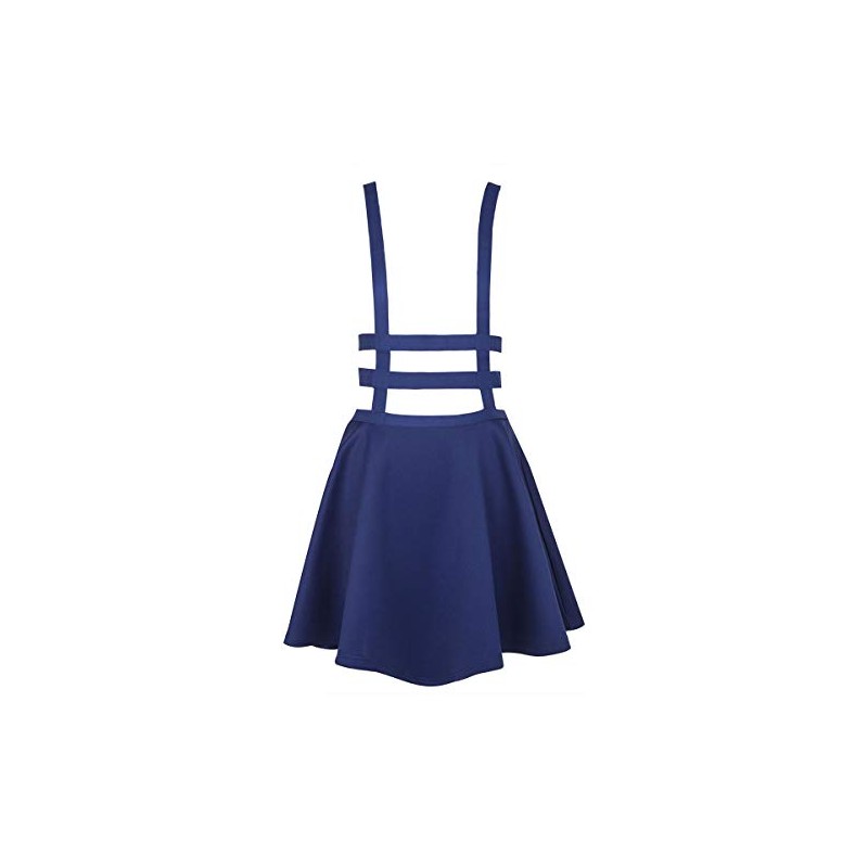 EXCHIC Minifalda Plisada con Tirantes para Mujer, Azul Marino, XL