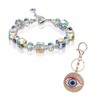 ZHSH Cute Bling Crystal Turkey Eye Keyring with 1 Pcs