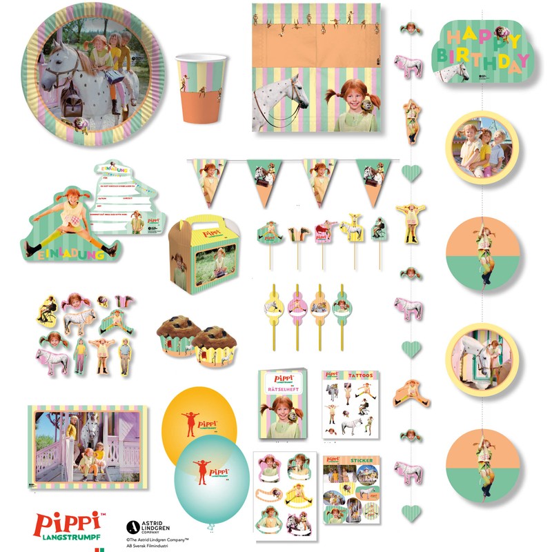 Pippi Longstocking Tattoos as Party Bags 1 Sheet // Pippi