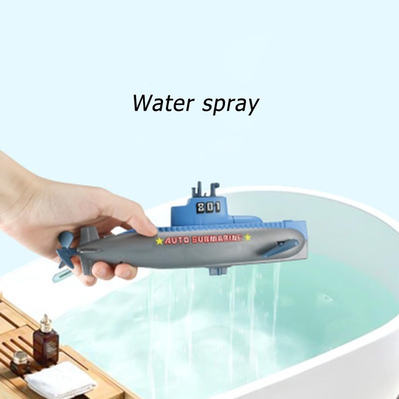 Clockwork Submarine Mini Warship Wind Up Sprinkler Bathtub Shower Toys
