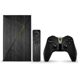 MightySkins Skin Compatible with NVIDIA Shield TV (2017) wrap Cover Sticker Skins Black Wood