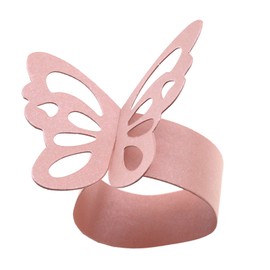 OTOTEC 50pcs Pink Napkin Butterfly Ring Paper Holder Table Party Bridal Decorations