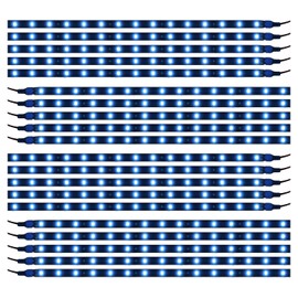 XT AUTO Ice Blue 12v 15 Led 30cm Car Flexible Waterproof Underbody Light Strip Pack of 20