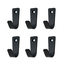 Savagrow 6pcs Single Hole Wall Mounted J-Type Clothes Hook Small Hooks for Hanging Cup,Coat,Hat,Bag,Towels with Screw,Black