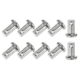 M METERXITY 10-Pack Single Hole Clevis Pins, M6 x 12mm 304 Stainless Steel Flat Head Clevis Pins for Mechanical Linkage/Fixed Parts/Ship Rigging, Link Hinge Pin Reusable