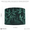 Highlighted Bird Decorated Dark Forest Green Velvet Fabric Lamp Shade