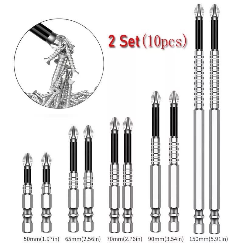 Unbranded 2SET High-Magnetic Screwdriver Drill Bit,Strong Magnetic Durability Drill Bit