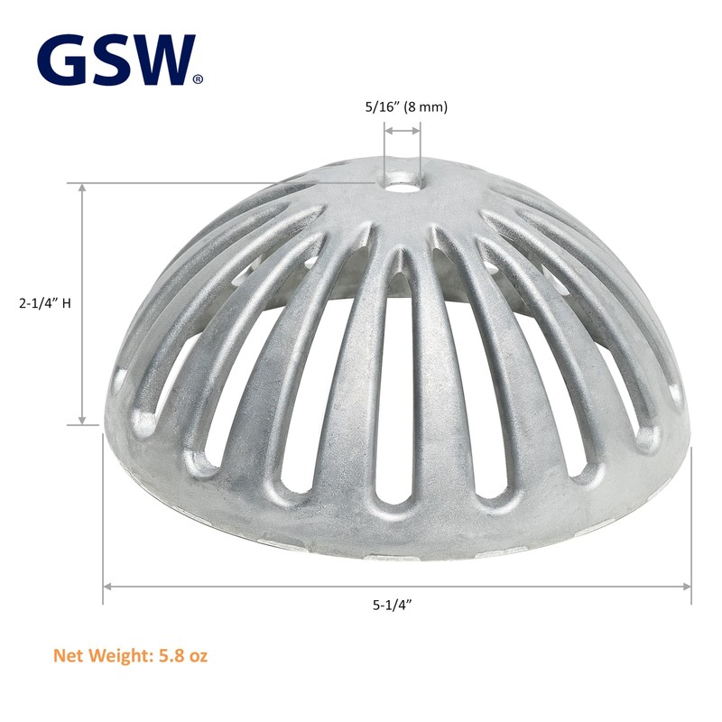 GSW FS-DS Aluminum Dome Strainer, Floor Sink Drain Cover for