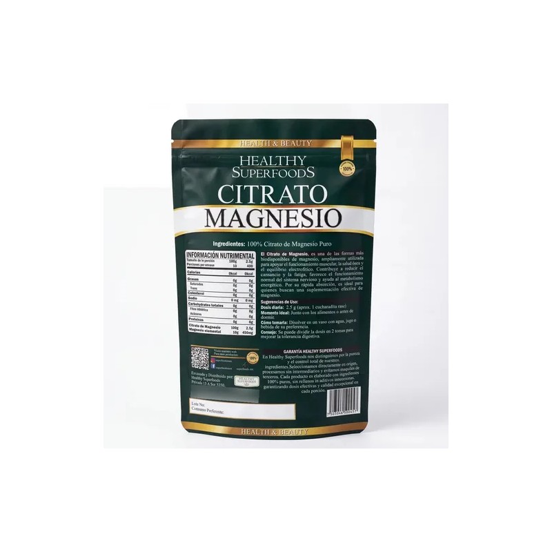 Citrato Magnesio Alta Pureza 1kg Healthy Superfoods