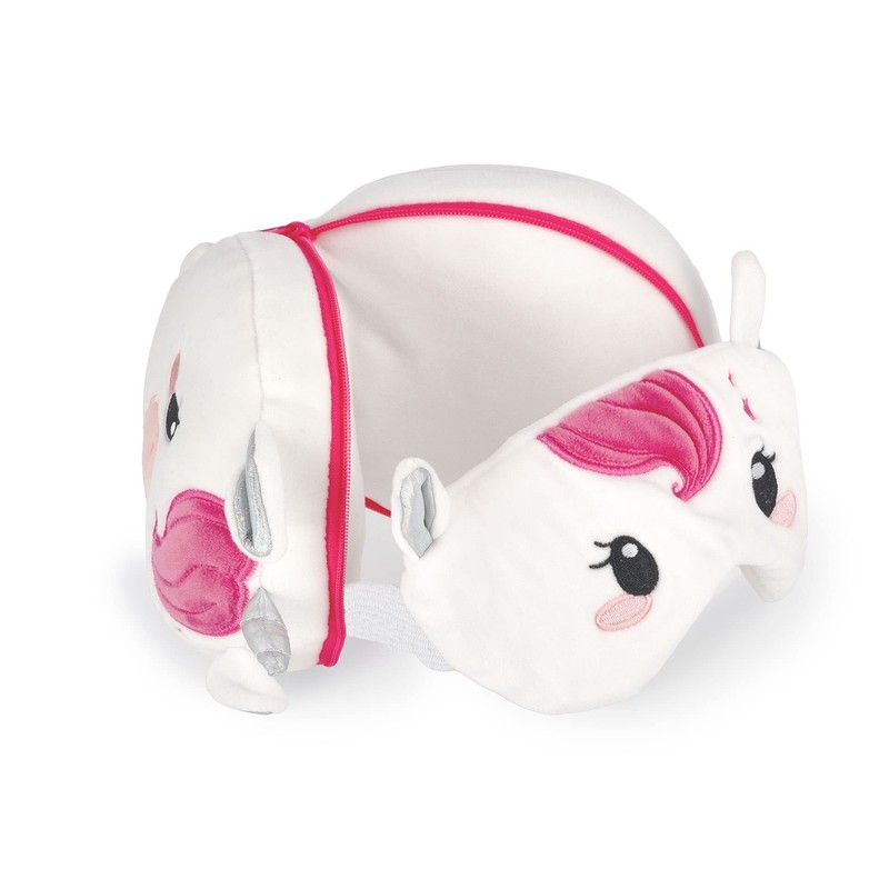 Legami - Travel Pillow with Night Mask Unicorn Zip Closure