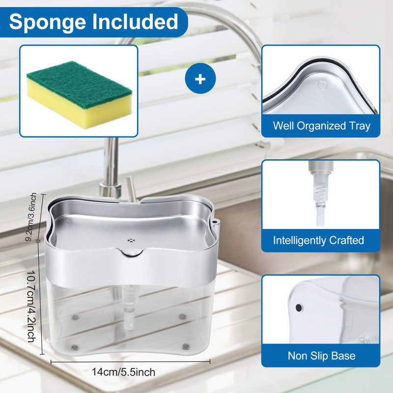 Premium Quality Soap Dispenser with Added Features for Kitchen -