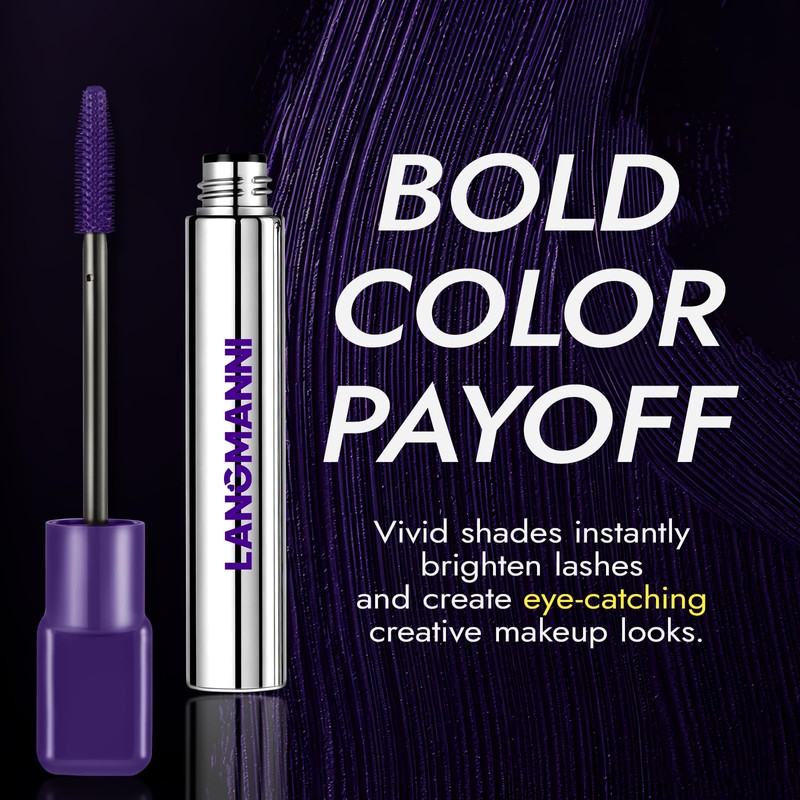 Colorful Mascara,Waterproof Long Lasting Volumizing Lengthening Mascara,Smudge-Proof Buildable Mascara With