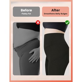 Viconow Fleece Lined Leggings for Women with Pockets, Tummy Control High Waisted Plus Size Compression Yoga Pants(S-3XL) Black