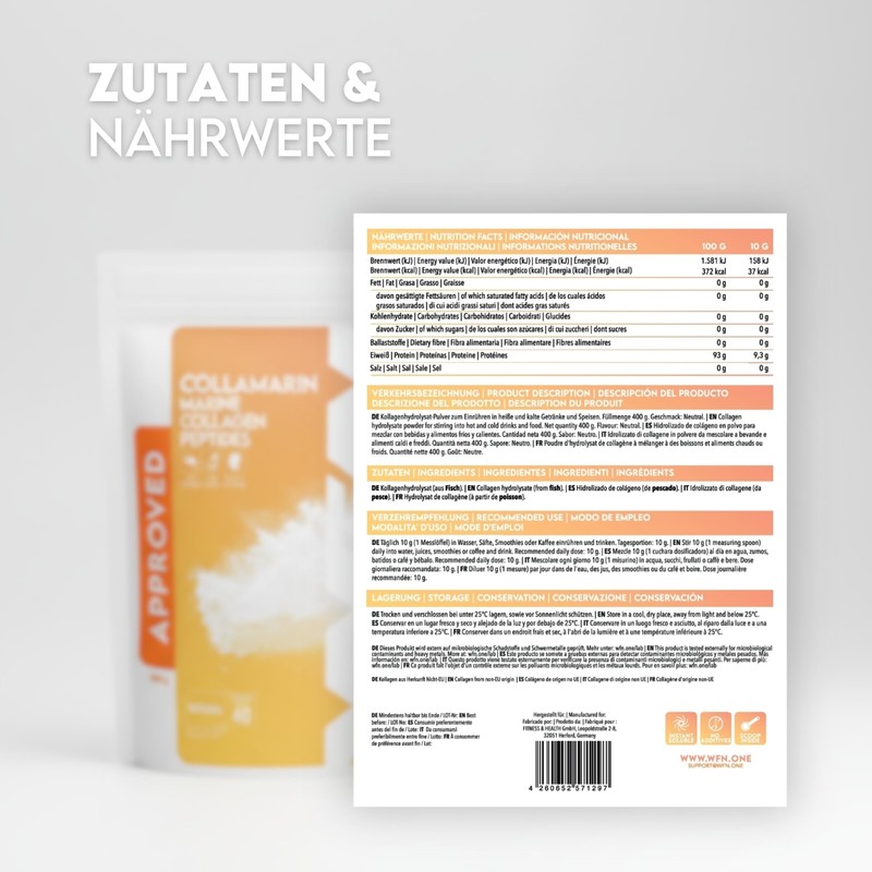 WFN Approved Collamarin Marine Collagen Powder 400 g Tasteless Bioactive
