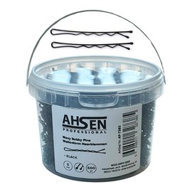 Ahsen Professional Wavy Bobby Pins 5cm Black - Haarklammern mit Aufbewahrungsbox Schwarz