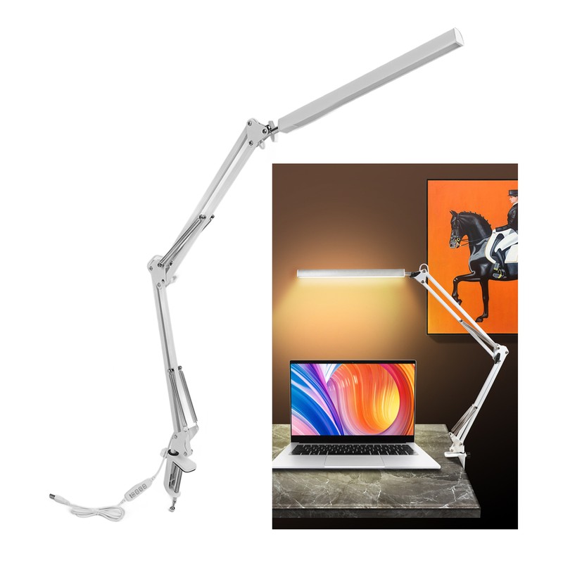 LED Swing Arm Lamp Adjustable Eye Caring Student Reading Desk