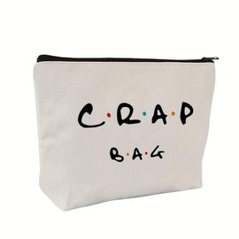 Vibrant Friends Theme Reusable Makeup Crap Bag - Cosmetic Bags with Water-Resistant Lining, Durable Zipper