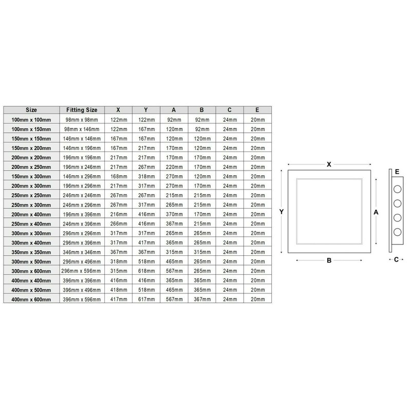 Access Panel 200x300mm (8x12inch) WHITE High Quality ASA Plastic