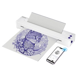 Tatouhom Upgraded Tattoo Stencil Printer, Wireless Tattoo Machine with Transfer Paper, Thermal Tattoo Printer for Tattoo Artists & Beginners, Compatible with Smartphone & PC