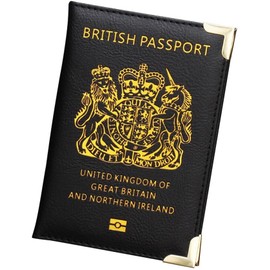 HITHIKA British Passport Holder | UK Passport Wallet | Non EU | PU Leather | Black
