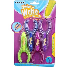 PenAgain Twist 'n Write - Lápiz de colores surtidos, 4 unidades (00071), 1 Pack W/10 Refills