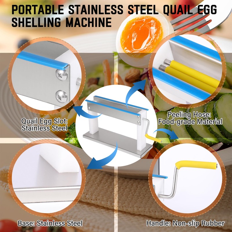 Manual Quail Egg Peeler Machine Kit - 304 Stainless Steel