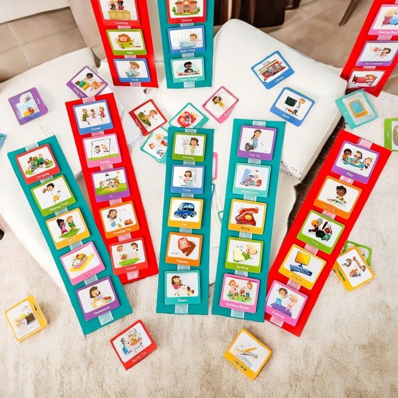 CXAFQ Visual Timetable Children Daily Routine Chart, Autism Learning Resources,