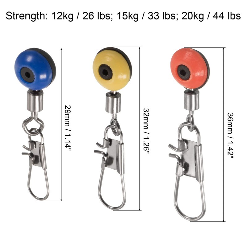 PATIKIL 44/33/26LBS 44/33/26LBS Load Capacity 30pcs Float Connector Rolling Swivel