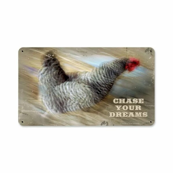 BLURRY CHICKEN RUNNING FAST CHASE YOUR DREAMS HEAVY DUTY USA