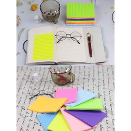 (8 Pads) Lined Sticky Notes 4x6 in Post, 8 Colors Self Sticky Notes Pad Its, Bright Post Stickies Colorful Big Rectangular Sticky Notes for Office, Home, School, Meeting (Style 1, 40 Sheets/pad)