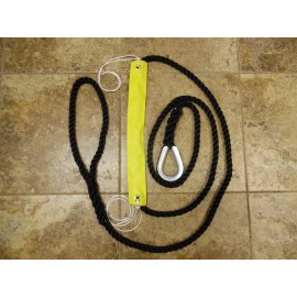 Commercial grade Nylon. 5/8" x 12 ft Black 3 Strand Nylon Mooring Pendant W/18" Chafe Guard