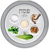 The Dreidel Company Passover Classic Silver Seder Plate, Melamine Silver