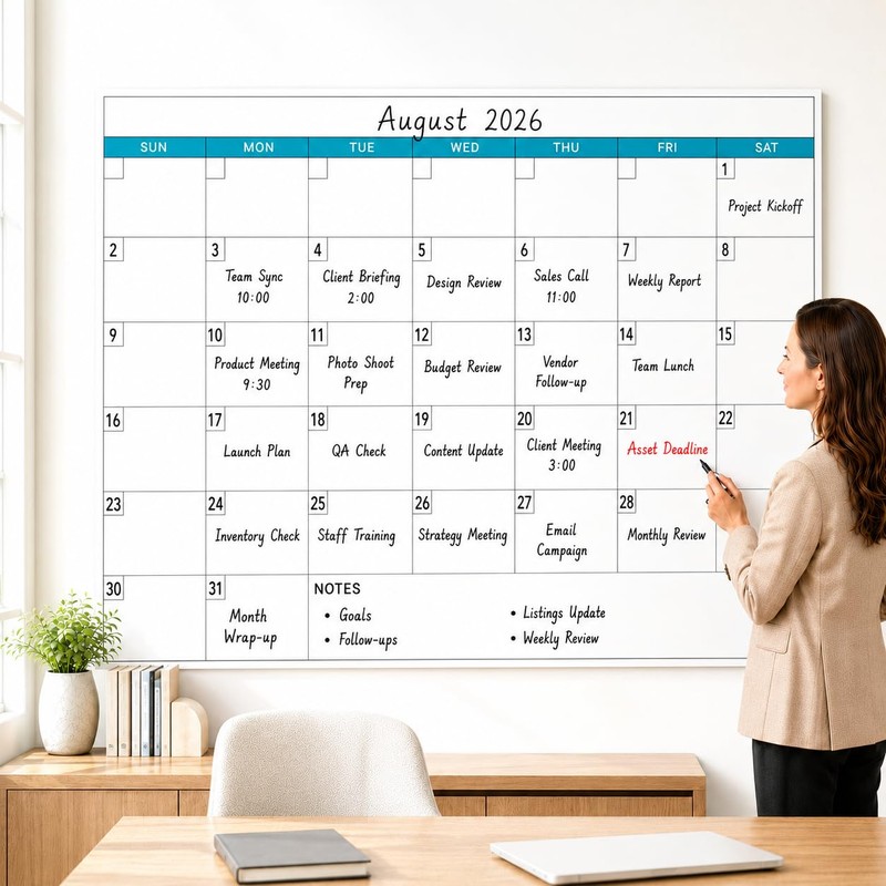 Dry Erase Calendar for Wall - 38" x 58" Extra
