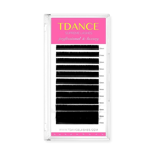 TDANCE Classic Volume Lash Extensions, Matte Black Eyelash Extensions 0.03-0.18mm