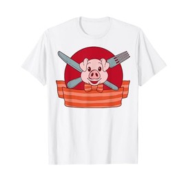 Cute Pig Chef Cartoon Plate For Children T-Shirt