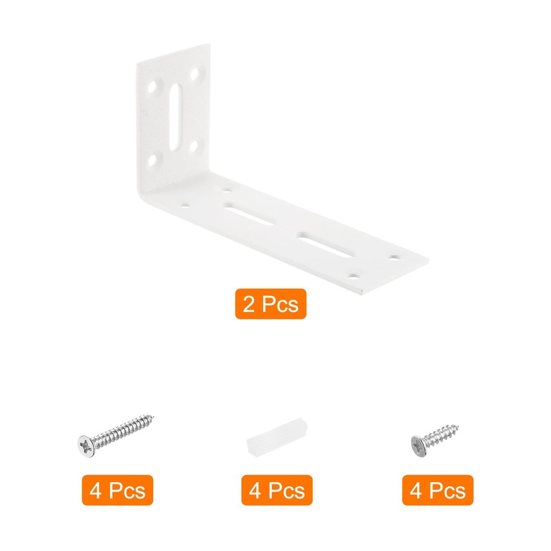 sourcing map L Corner Braces, 2Pcs 120x40x60mm - Stainless Steel