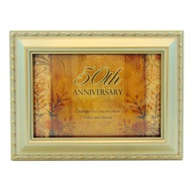 Cottage Garden 50th Anniversary Silvertone Rope Trim Jewelry Music Box Plays Unchained Melody