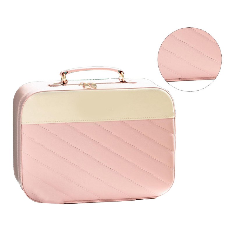 Makeup Case Large Capacity PU Leather Waterproof Portable Cosmetic Box
