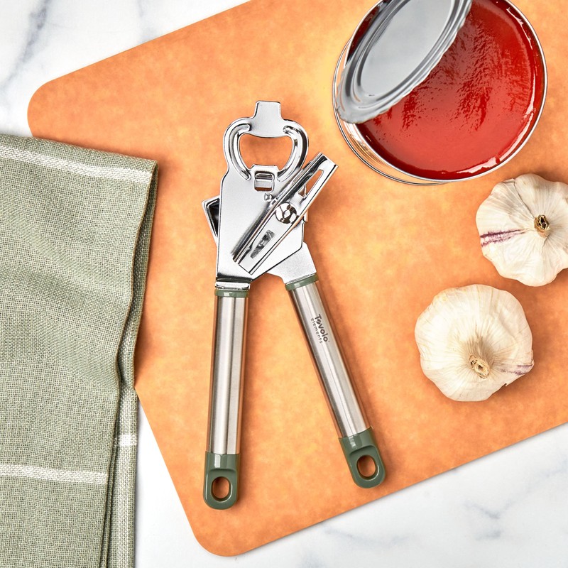 Tovolo 2-in-1 Stainless Steel Can Opener Manual Easy Turn Food-safe