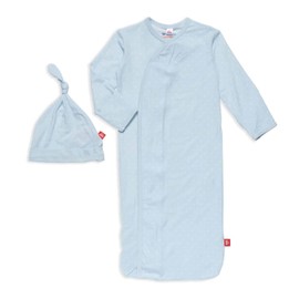 Magnetic Me Modal Newborn Sleeper Gown & Hat Set | Silky Soft Modal Fabric Sleep Sack | Pin Dot Blue | 0-3 Months