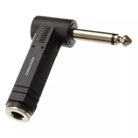 CablesOnline Right-Angle 1/4" (6.35mm) TS Mono Male to 1/4" Mono Female Audio Adapter, AV-A61