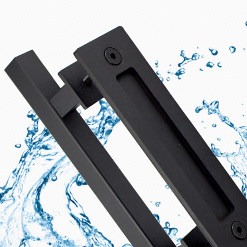 Sliding Barn Door Handle Flat Back Plate Double Sided Rectangular